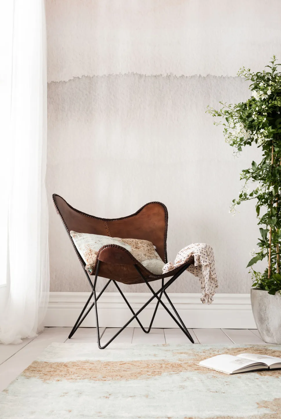 KARE Design Fauteuil Butterfly Bruin Econo Store