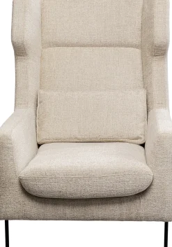 KARE Design Fauteuil + Hocker Quinn High Beige Hot