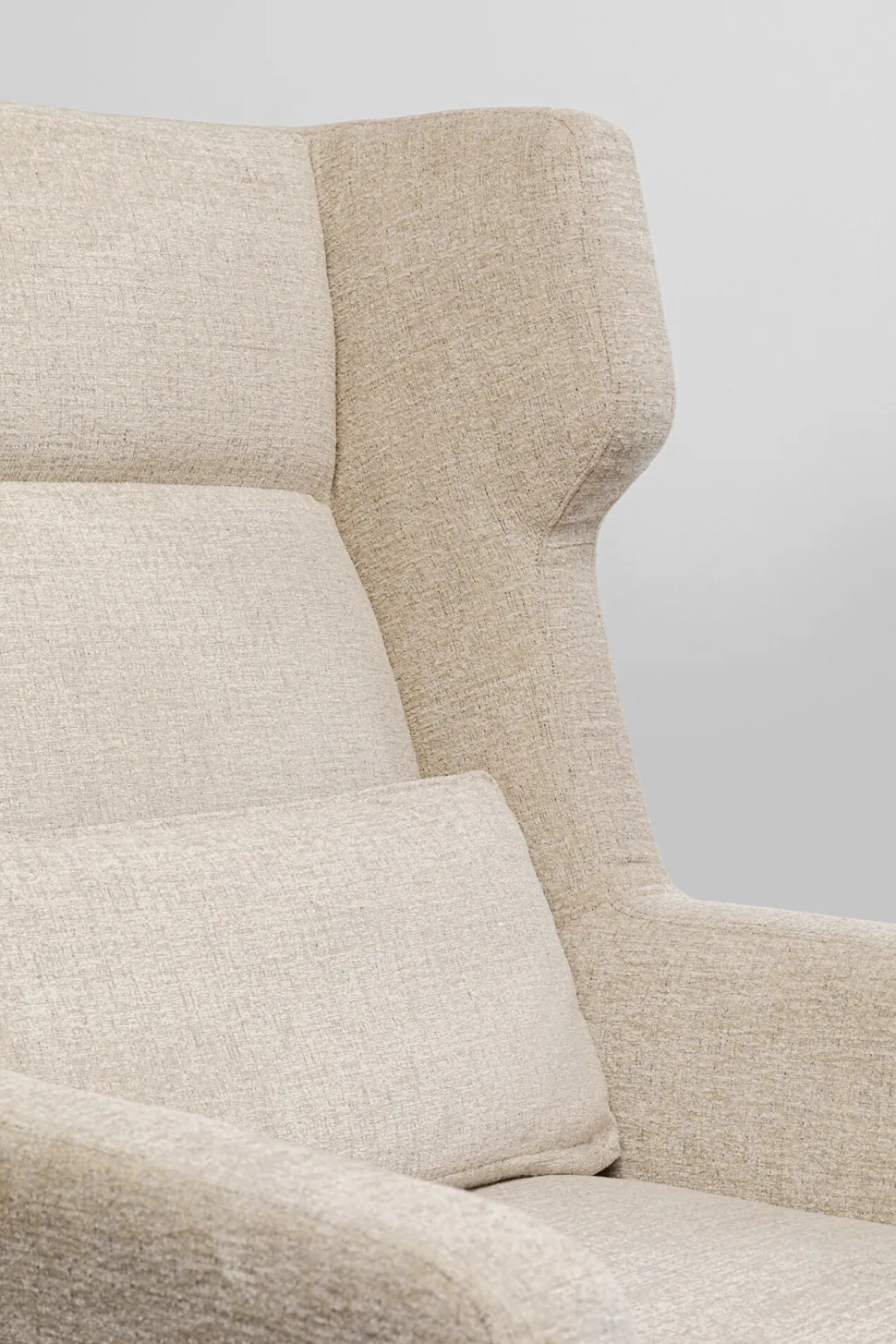 KARE Design Fauteuil + Hocker Quinn High Beige Hot