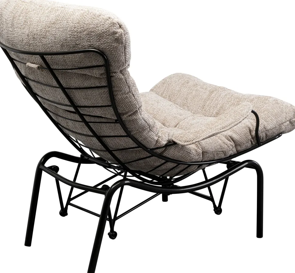 KARE Design Fauteuil + Hocker Vienna Swing Beige New