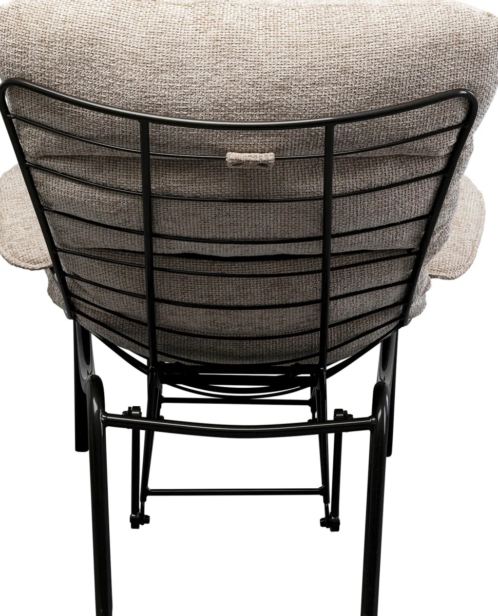 KARE Design Fauteuil + Hocker Vienna Swing Beige New