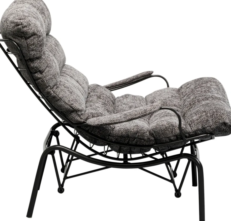 KARE Design Fauteuil + Hocker Vienna Swing Grey Hot