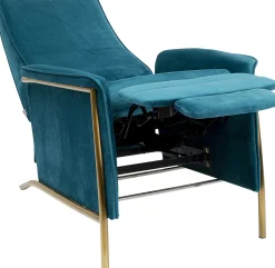 KARE Design Fauteuil Lazy Fluweel Blauw Shop
