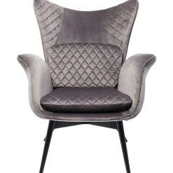 KARE Design Fauteuil Tudor Fluweel Zilvergrijs Clearance