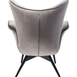 KARE Design Fauteuil Tudor Fluweel Zilvergrijs Clearance