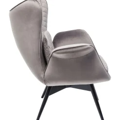 KARE Design Fauteuil Tudor Fluweel Zilvergrijs Clearance