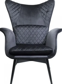 KARE Design Fauteuil Tudor Fluweel Zwart Flash Sale