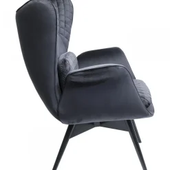 KARE Design Fauteuil Tudor Fluweel Zwart Flash Sale
