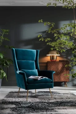 KARE Design Fauteuil Vegas Forever Petrol-Blauw Outlet