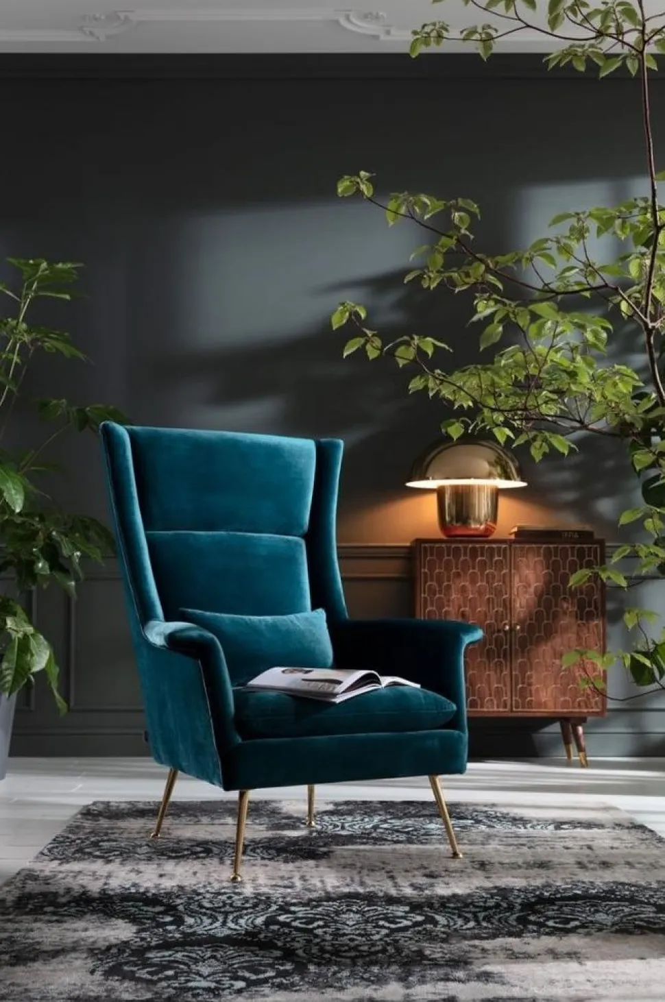 KARE Design Fauteuil Vegas Forever Petrol-Blauw Outlet