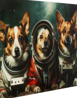 KARE Design Glasschilderij Astronauts Dogs 80x60cm Clearance