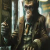 KARE Design Glasschilderij Drinking Monkey 100x100cm Store