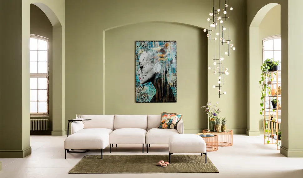 KARE Design Glas Schilderij Lady Flower 100x150cm Cheap