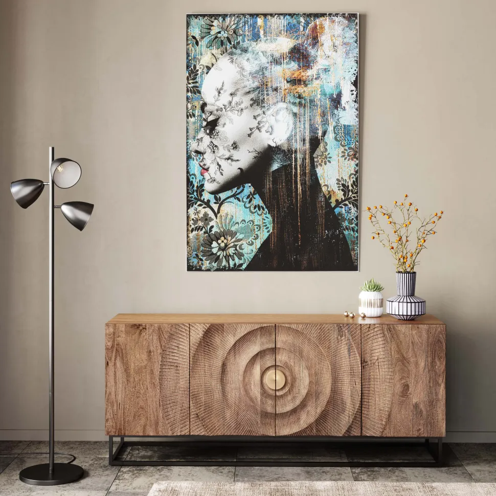 KARE Design Glas Schilderij Lady Flower 100x150cm Cheap