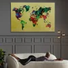 KARE Design Glas Schilderij Metallic Colourful Map 150x100cm Outlet