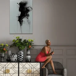 KARE Design Glas Schilderij Smokey Face 100x150cm Best Sale