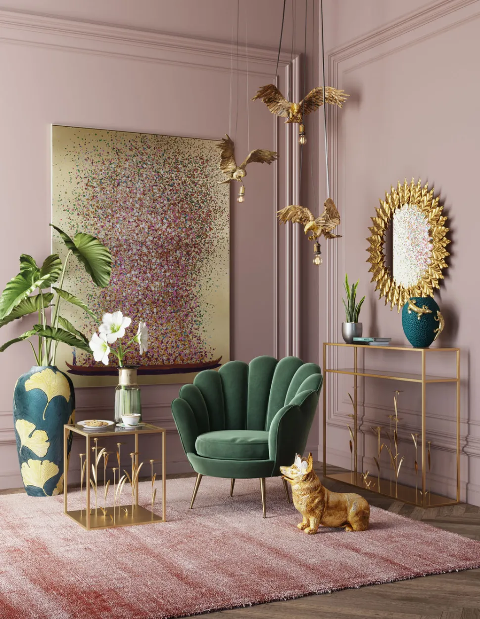 KARE Design Hanglamp Animal Uil Goud Flash Sale