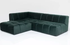 KARE Design Hoekbank Belami Fluweel Donkergroen Links 265cm Outlet
