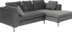 KARE Design Hoekbank Gianni Klein Fluweel Grijs Rechts Outlet