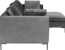 KARE Design Hoekbank Gianni Klein Fluweel Grijs Rechts Outlet