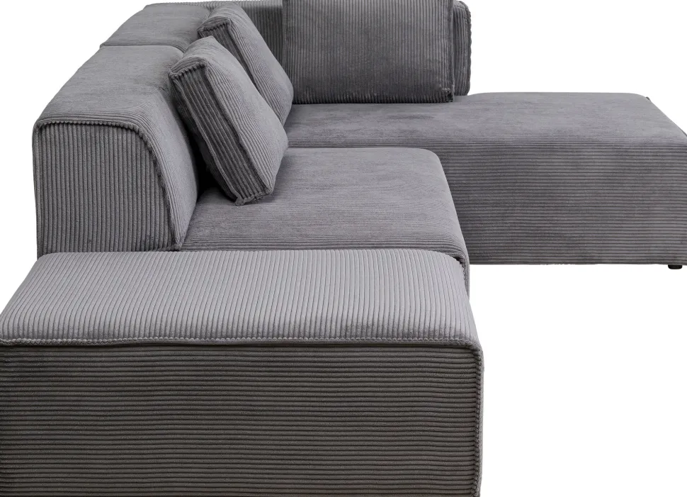 KARE Design Hoekbank Infinity Ottomane Cord Grey Right Cheap
