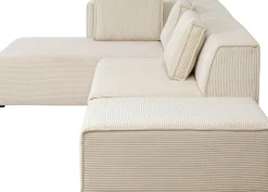 KARE Design Hoekbank Infinity Ottomane Cord Cream Left Store