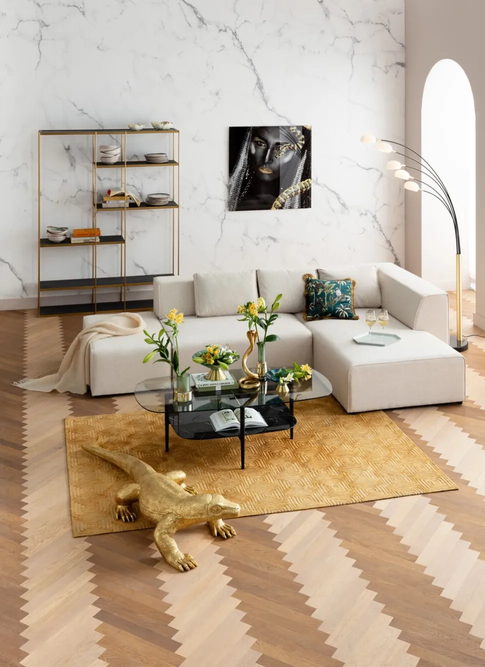 KARE Design Hoekbank Infinity Ottomane Crème Rechts Clearance