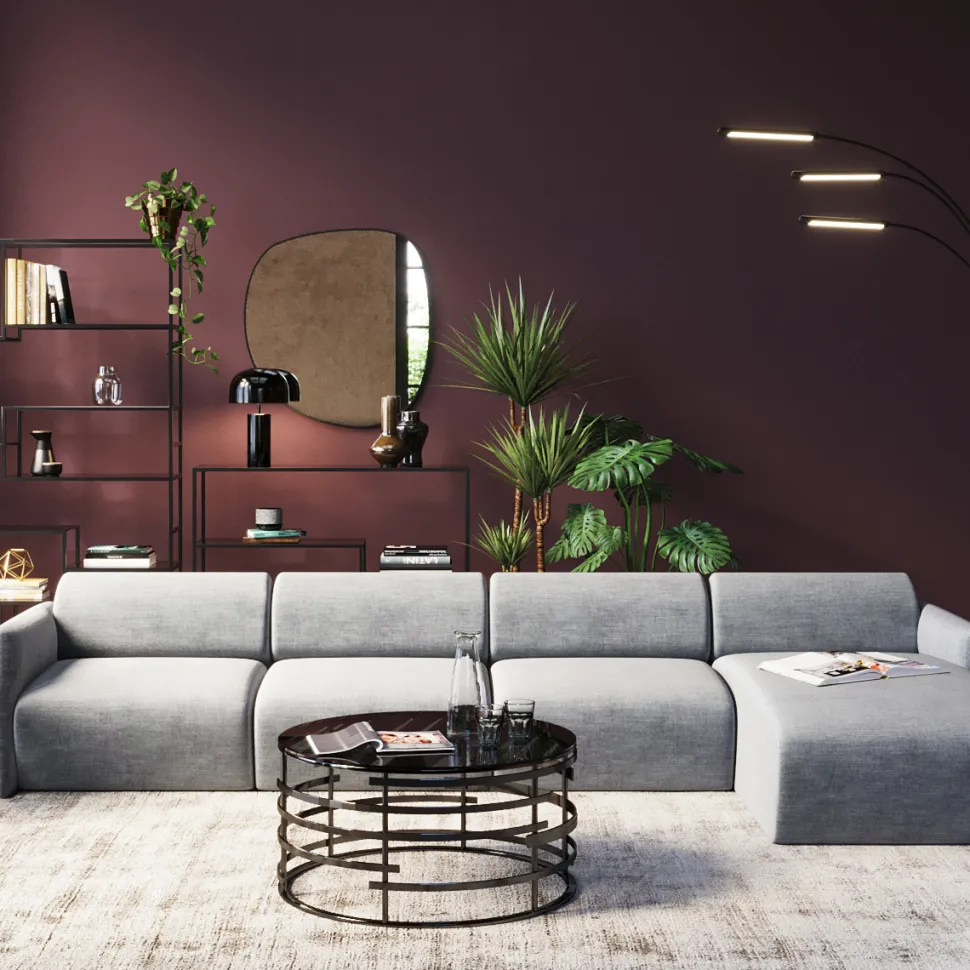 KARE Design Hoekbank Lucca Grey Right 331cm Shop