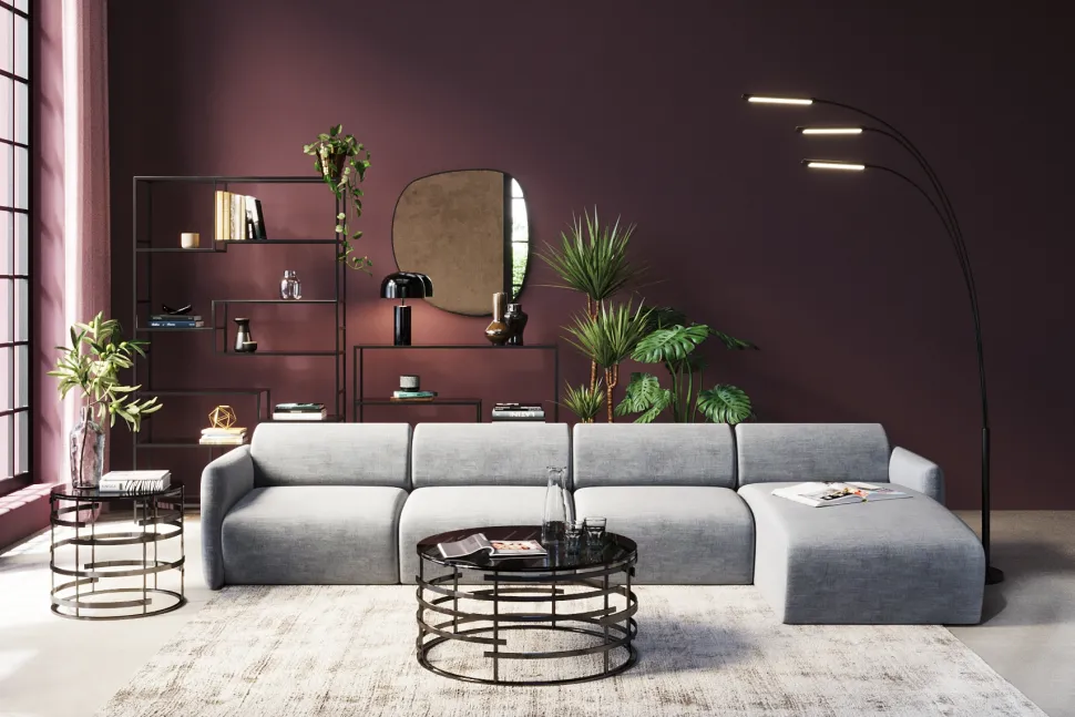 KARE Design Hoekbank Lucca Grey Right 331cm Shop