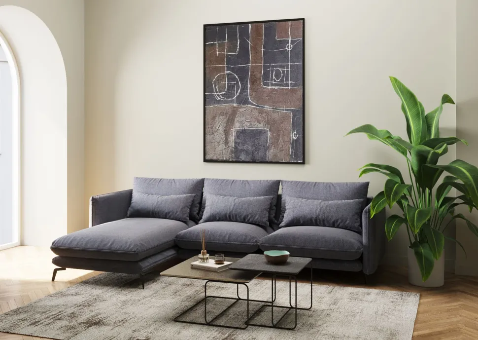 KARE Design Hoekbank Monza Left Grey 296cm Clearance