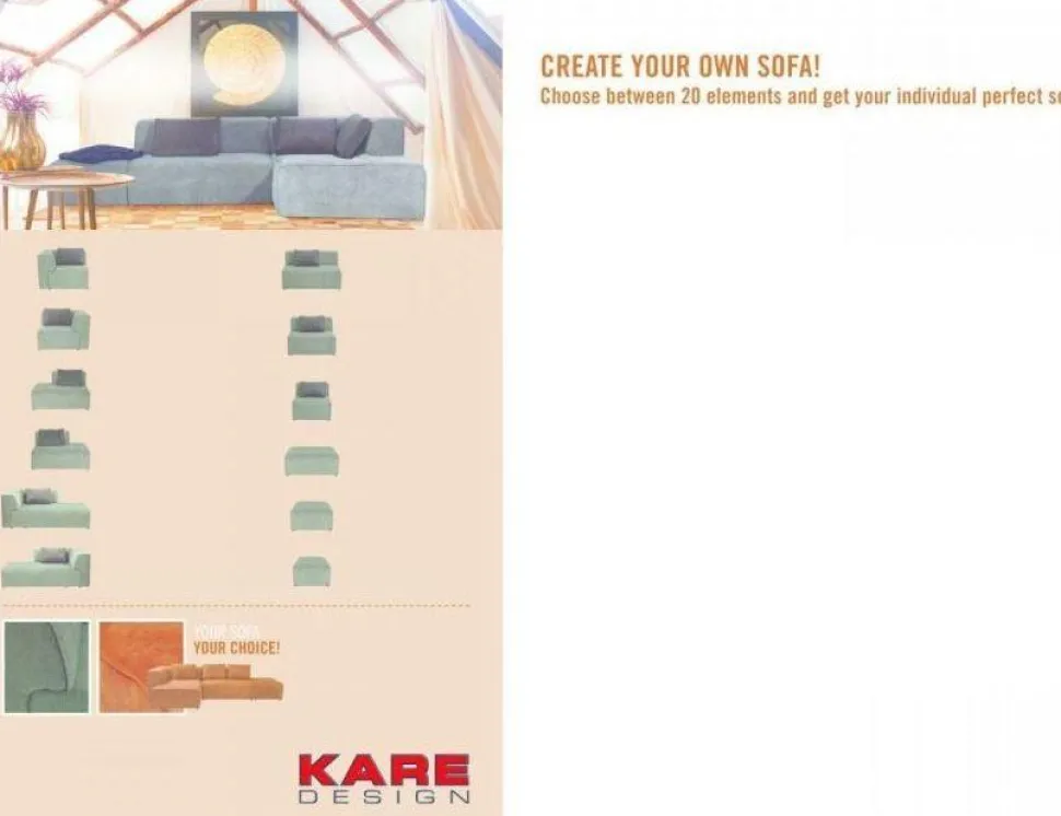 KARE Design Infinity 2-Zits Elements Grijs 80cm Outlet