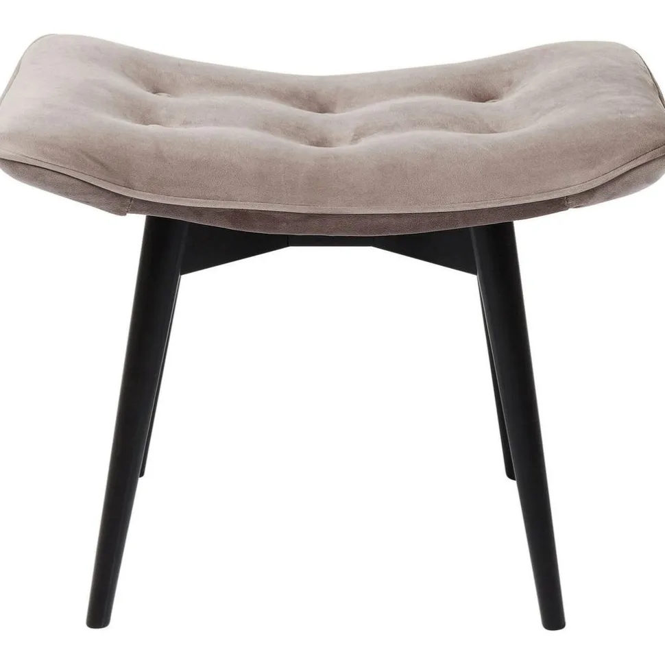 KARE Design Kruk Black Vicky Fluweel Grijs 46x59cm Store