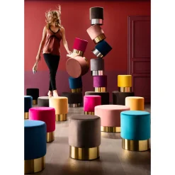 KARE Design Kruk Cherry Zwart Messing Ø35cm Best Sale