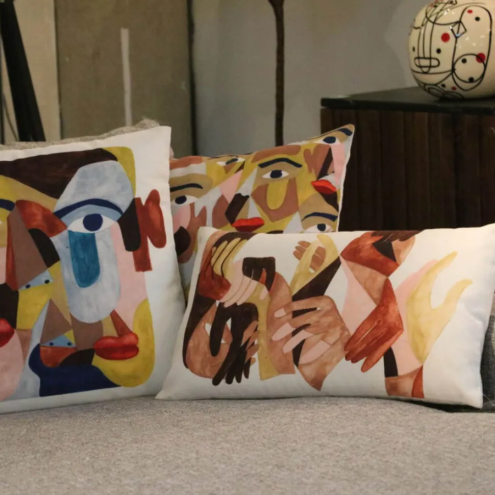 KARE Design Kussen Artistic Faces 45x45cm Shop