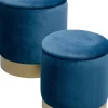 KARE Design Poef Cherry Storage Blue Brass (2/set) Best Sale