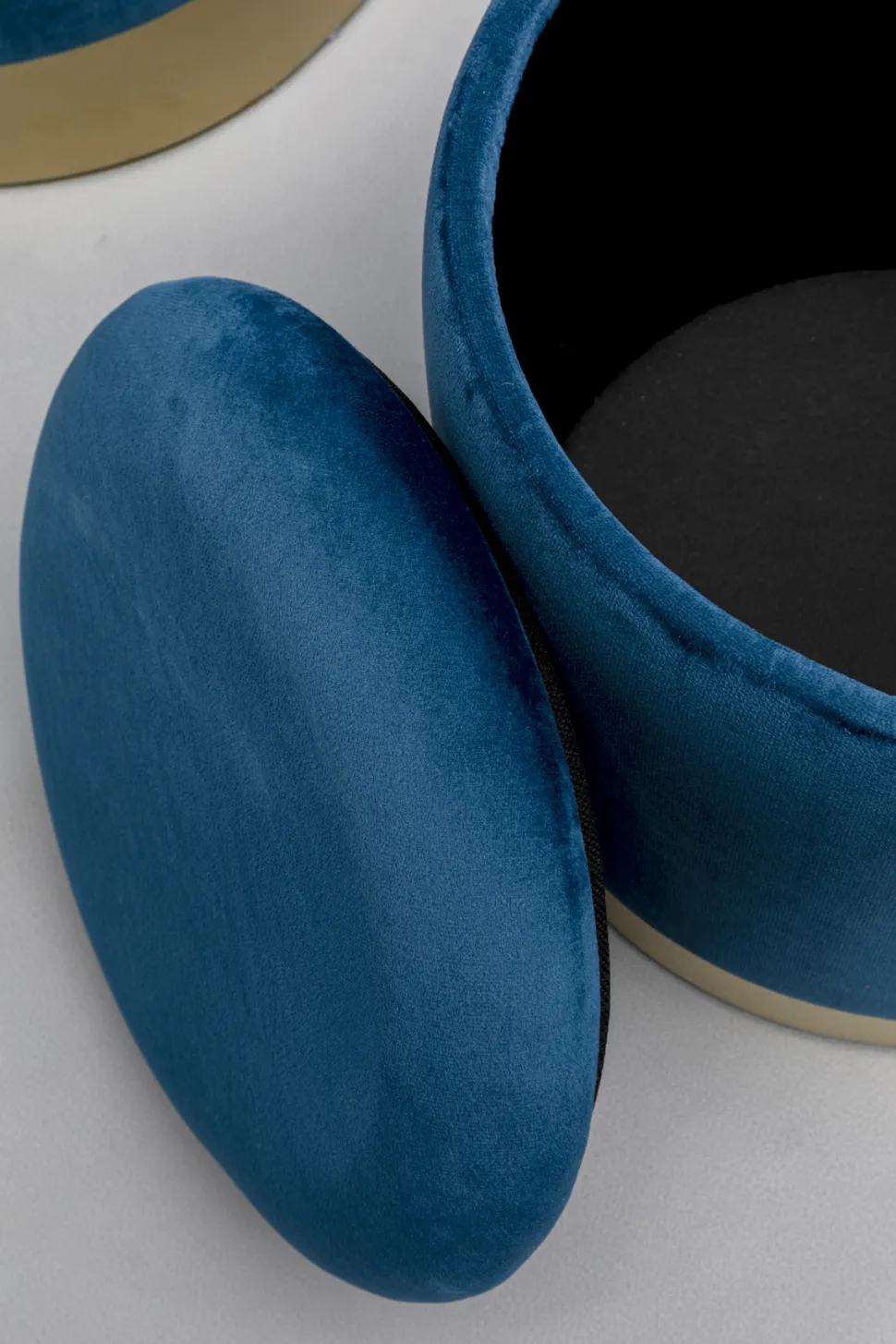 KARE Design Poef Cherry Storage Blue Brass (2/set) Best Sale