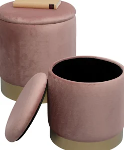 KARE Design Poef Cherry Storage Mauve Brass (2/set) Cheap