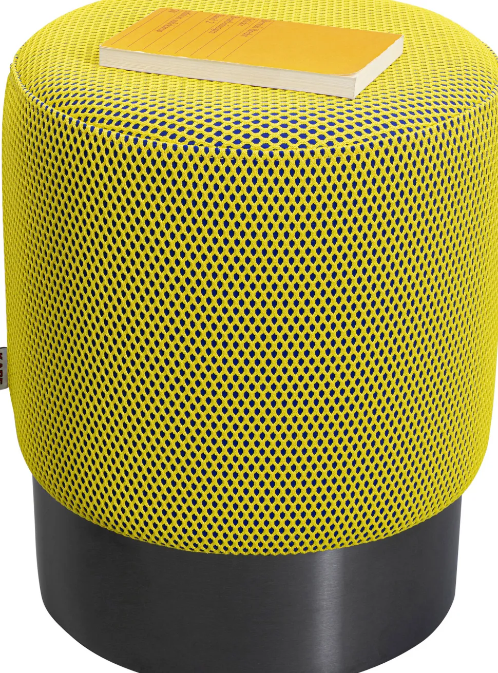 KARE Design Poef Jody Yellow Black Mesh Black 35cm Cheap