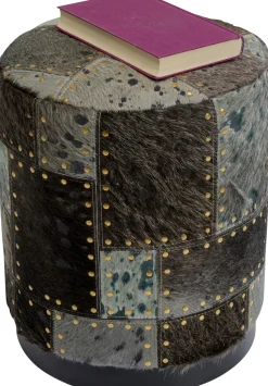 KARE Design Poef Squares Grijs Ø35cm Online