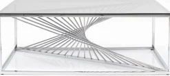 KARE Design Salontafel Laser Zilver Helder Glas 120x60cm Fashion