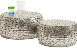 KARE Design Salontafel Pebbles Deluxe Zilver (2-delig) Flash Sale