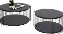 KARE Design Salontafel Wire Double Black Wood (2/set) Discount