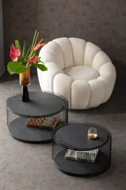 KARE Design Salontafel Wire Double Black Wood (2/set) Discount