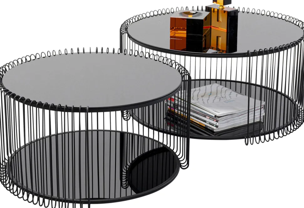 KARE Design Salontafel Wire Double Black Set Van 2 Store