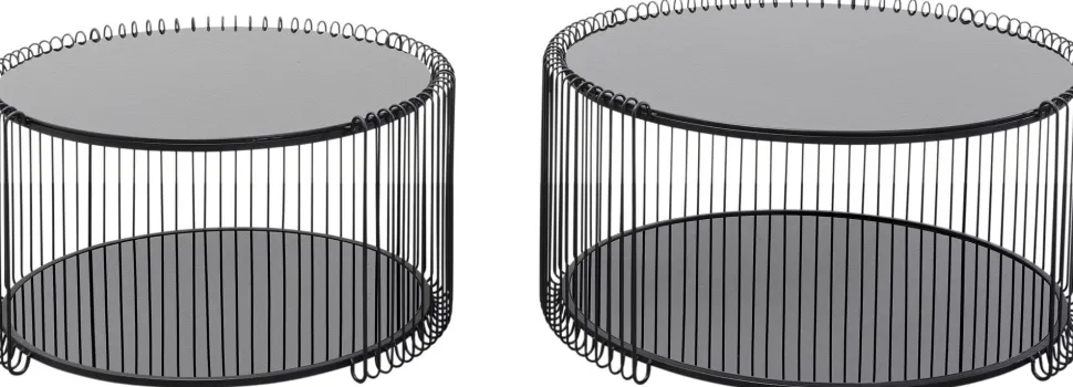 KARE Design Salontafel Wire Double Black Set Van 2 Store
