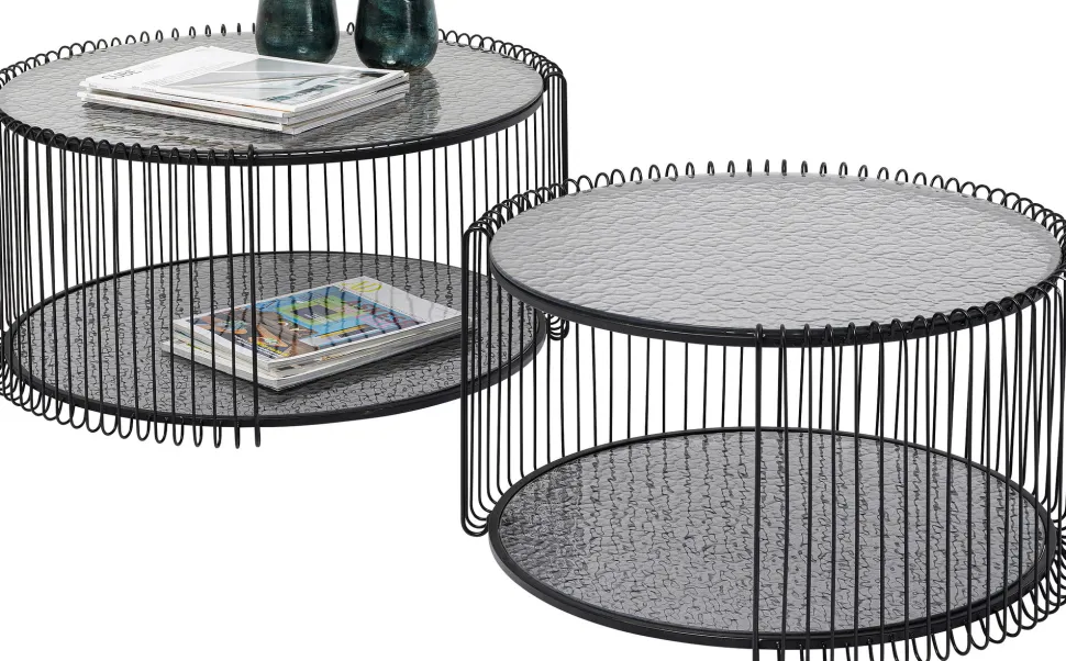 KARE Design Salontafel Wire Double Bubble Black (2/set) Online