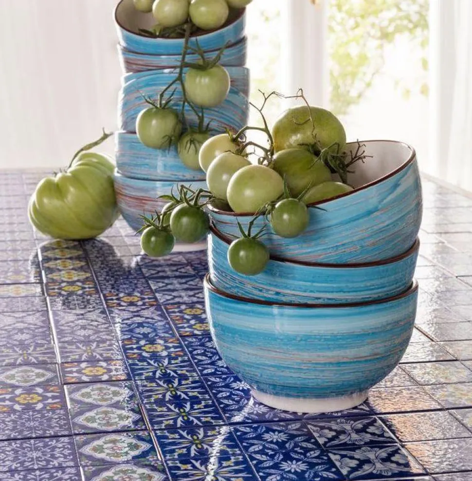 KARE Design Schaal Swirl Blauw Ø14cm Shop