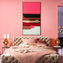 KARE Design Schilderij Abstract Shapes Pink 73x143cm Clearance