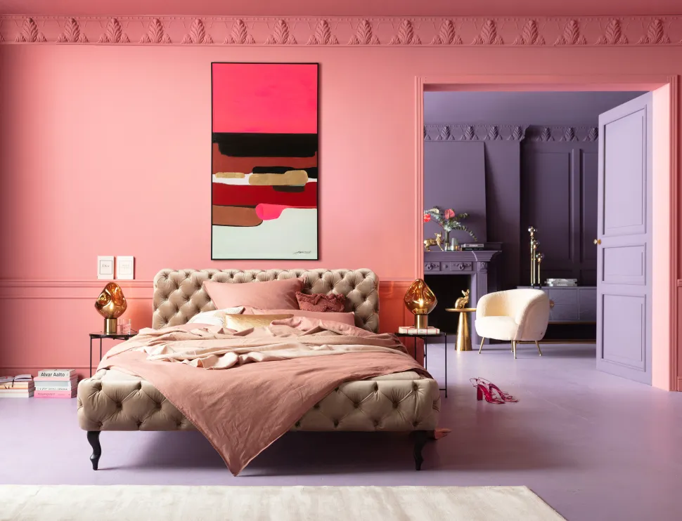 KARE Design Schilderij Abstract Shapes Pink 73x143cm Clearance