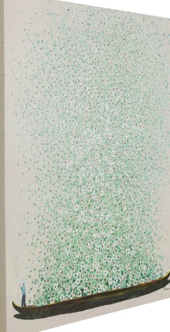 KARE Design Schilderij Flower Boat Beige Green 80x100cm Outlet